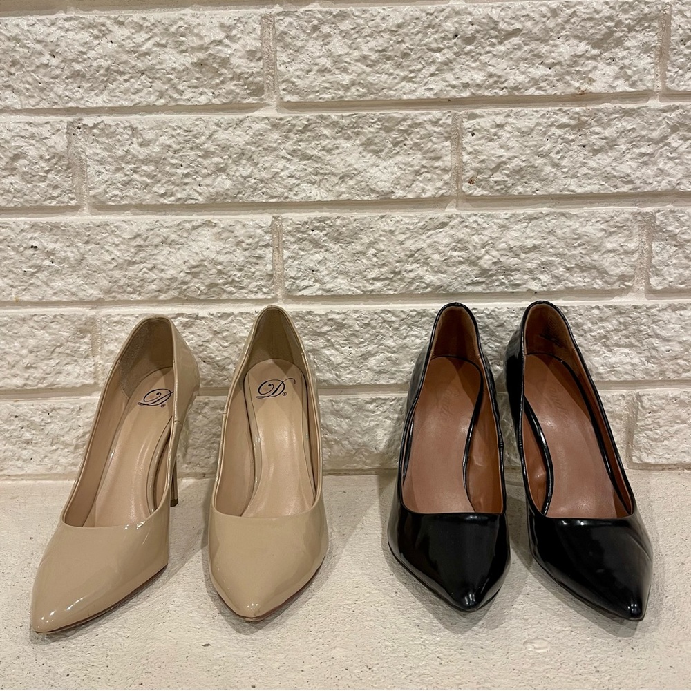 ‼️SOLD‼️ Set of 2- Patent Vegan Leather Heels